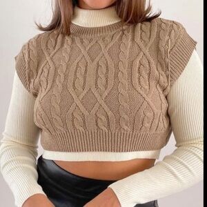 NWT Brown Sweater Vest size S, M, L